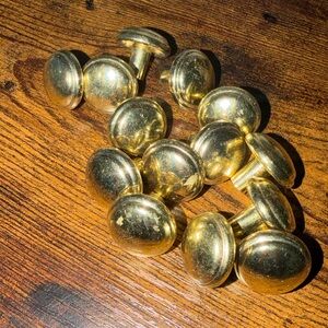 Vintage Solid Brass Drawer Knobs set of 14 | Heavy Duty | Cabinet Hardware